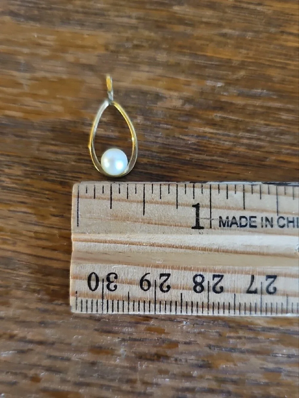 Vintage Gold Plated Teardrop Pearl Pendant